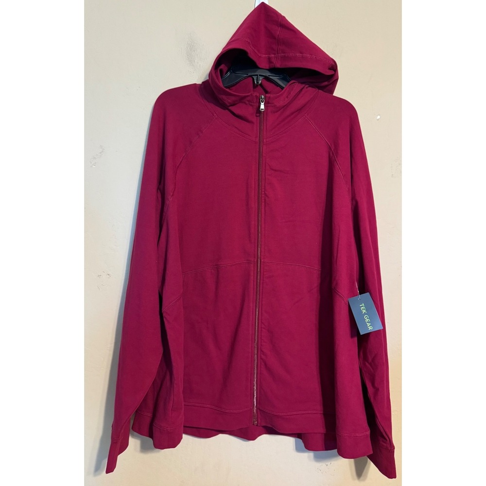 Tek Gear Hoodie Women 3X Magenta Pink Essential Gear Full Zip Athletic‎ NEW